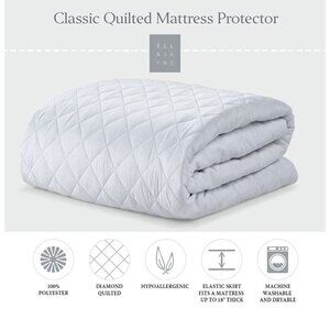 Ella Jayne Classic Quilted Mattress Protector Full Size Diamond Quilted NWT
